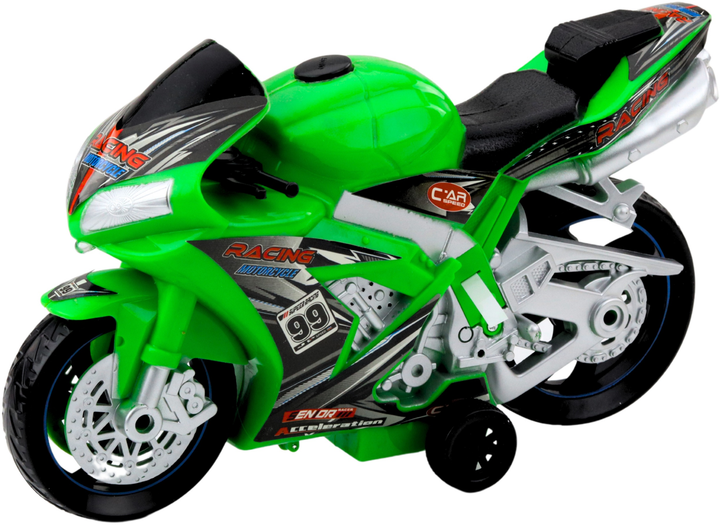 Іграшка LEAN Toys Motor гоночний мотоцикл з приводом, світлом і звуками Зелений 24212 (5905991053583) - зображення 3