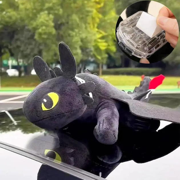 Комплект набор мягких игрушек для крепления на крышу торпедо в салон машины 30×20×10 см 2 штуки (481011-Prob) Дракончик Беззубик - зображення 2