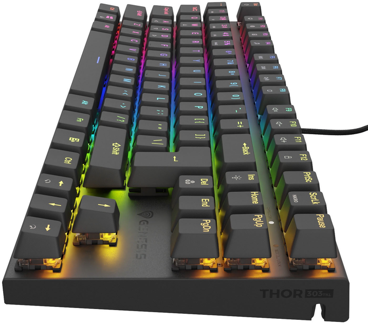 Клавіатура дротова Genesis Thor 303 TKL RGB Outemu Peach Silent Black (5901969432947) - зображення 6