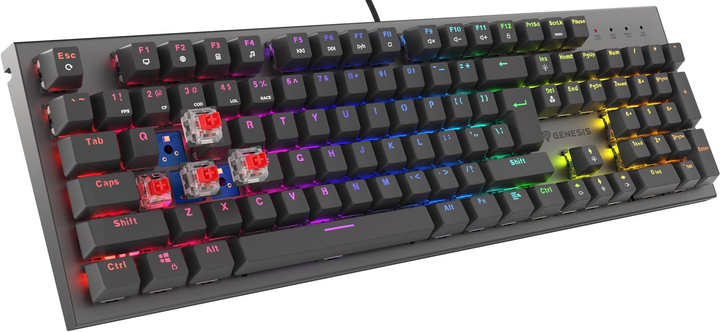 Клавіатура дротова Genesis Thor 303 RGB Outemu Red Black (5901969432909) - зображення 4