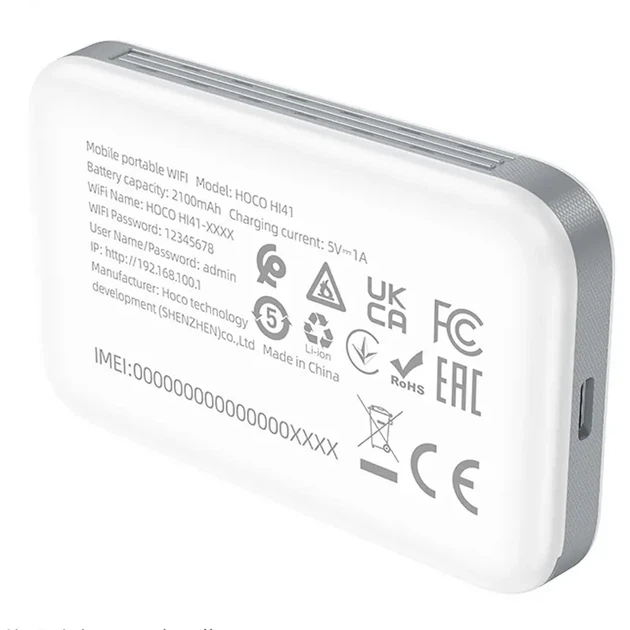 Мобільний маршрутизатор Hoco HI41 Portable Mobile WiFi Transmitter Білий - Фото 5 Мобільний маршрутизатор Hoco HI41 Portable Mobile WiFi Transmitter Білий - изображение 5