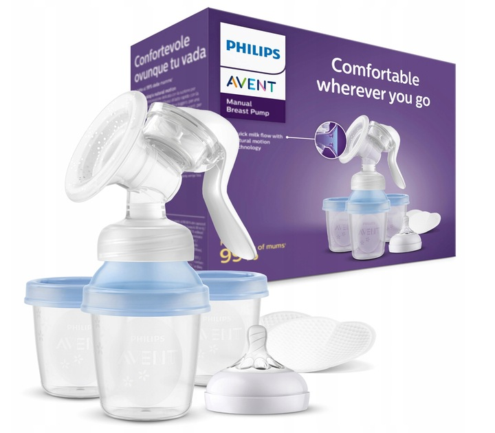 Laktator mechaniczny Philips Avent Natural Motion 125 ml +3 pojemniki SCF430/13 (8710103944010) - obraz 10