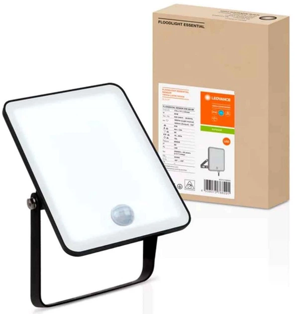 Прожектор світлодіодний LEDVANCE FL ESSENTIAL SENSOR 20W 1800Lm 840 BK 4058075768277 - изображение 3