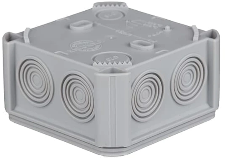 Розподільна коробка Plank Unika IB402 90х90х52 мм IP54 з кабельними вводами сіра PLK4020850 - Фото 3 Розподільна коробка Plank Unika IB402 90х90х52 мм IP54 з кабельними вводами сіра PLK4020850 - изображение 3