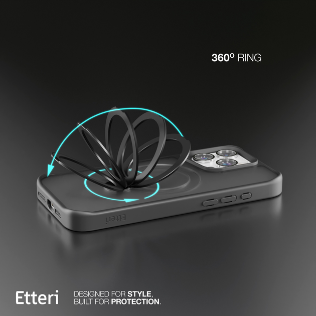 Etui plecki Etteri Matt Mag Ring do Apple iPhone 16 Pro Max Black (5906961960474) - obraz 5