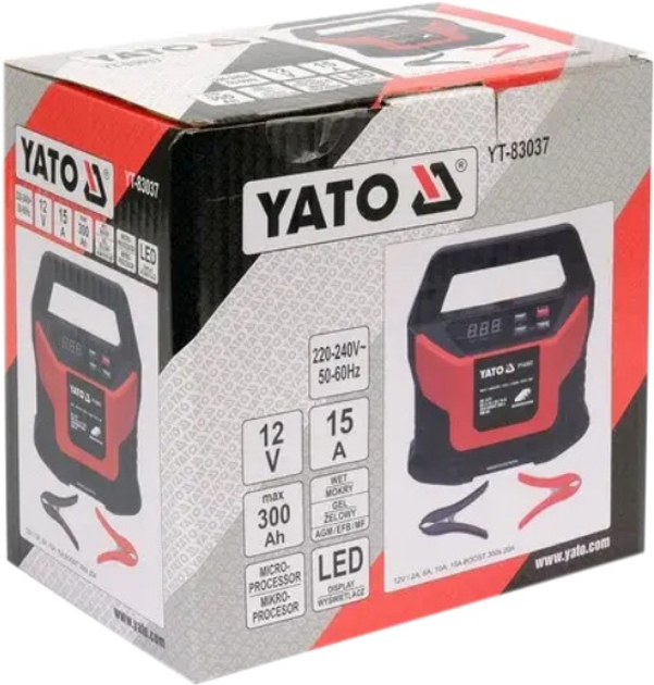 Prostownik elektroniczny Yato 12V/2A 6A 10A 15A BOOST 300S 20A YT-83037( 5906083080616) - obraz 4