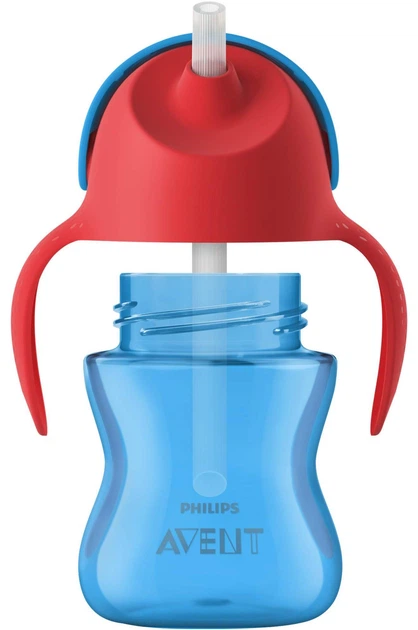 Kubek Philips AVENT z słomką i uchwytami 9m+ 200 ml Niebieski SCF796/01 (8710103781899) - obraz 4