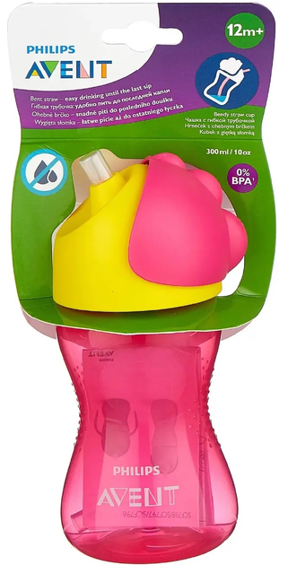 Kubek Philips AVENT ze słomką 12+ 300 ml Rożawa SCF798/02 (8710103781998) - obraz 5