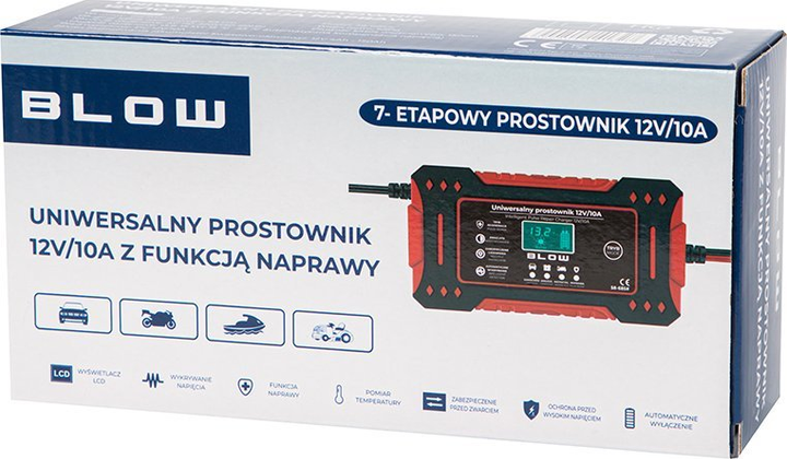 Автоматичний зарядний пристрій Blow 58-685 12В/10А (5900804141327) - зображення 3