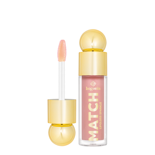 Блеск для губ Bogenia Match Lipgloss Sparkle с шиммером устойчивый (BG712), 01 Светло-розовый - изображение 2