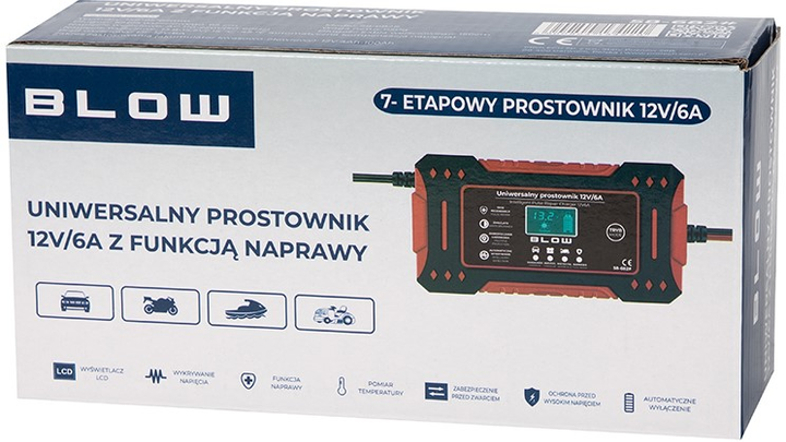 Автоматичний зарядний пристрій Blow 58-682 12В/6A (5900804134220) - зображення 2