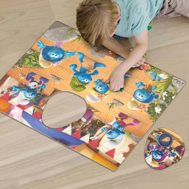 Пазл DoDo Великий на підлогу The Smurfs Музика грає 40 елементів (4823115911186) - зображення 4