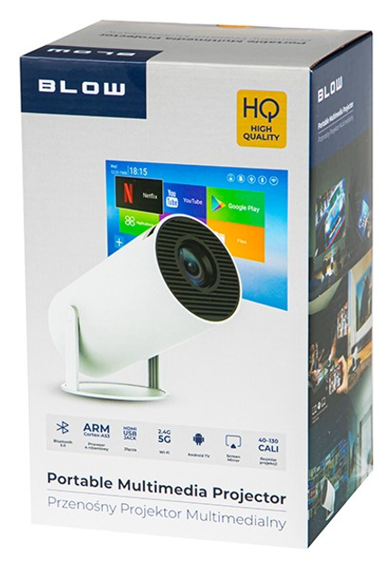 Проектор портативний BLOW Cinema AndroidTV HD White (79-700#) - зображення 5