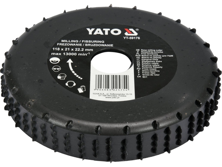 Tarcza frezarska YATO do drewna, PVC, gipsu Ø 118x22,2 mm 21 mm YT-59176 (5906083025754) - obraz 2