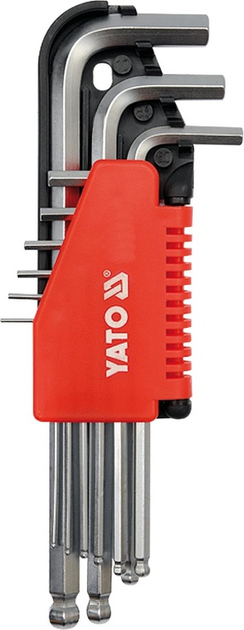 Zestaw kluczy imbusowych YATO HEX, kulka 2-10 mm 9 szt. (YT-0507) - obraz 1