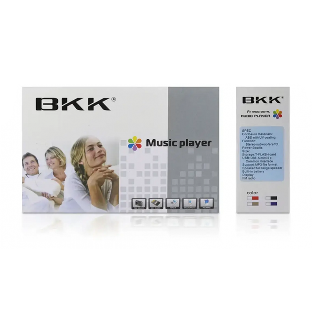Радиоприёмник цифровой аккумуляторный BKK B837 Красный колонка радио и mp3 плеер с LED дисплеем FM USB MicroSD + ремешок - изображение 7
