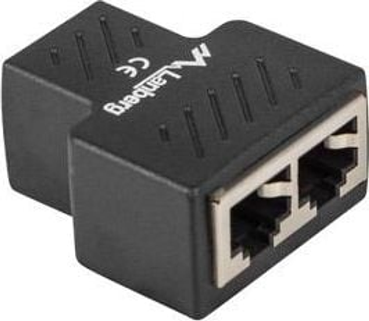 Сплітер Lanberg RJ-45 - 2x RJ-45 Black (5901969423808) - зображення 1