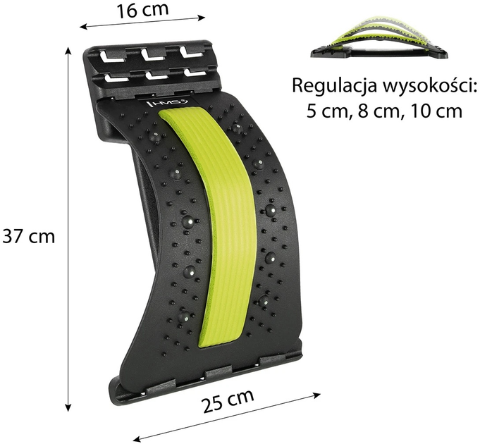 Przyrząd do rozciągania pleców HMS z magnesami PRP02 Green (5907695511901) - obraz 7