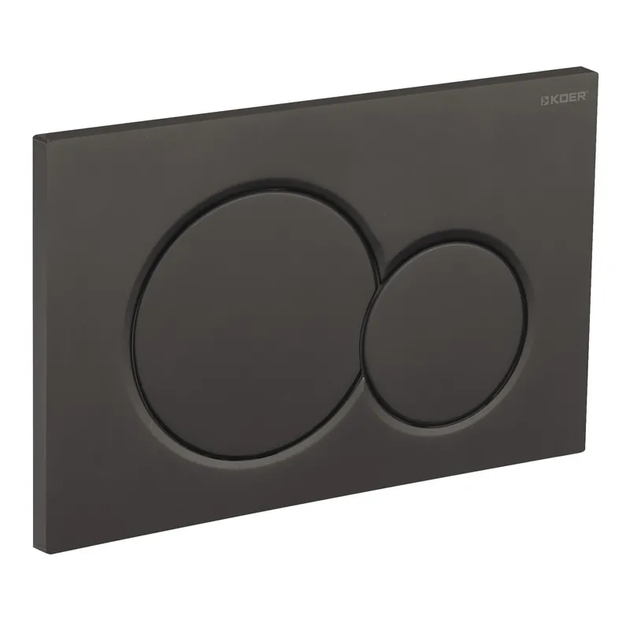 Панель змиву KOER KT-0601-05 240x160x10mm пластикова, кнопка кругла (колір чорний матовий) (KR5176) - Фото 1 Панель змиву KOER KT-0601-05 240x160x10mm пластикова, кнопка кругла (колір чорний матовий) (KR5176) - изображение 1