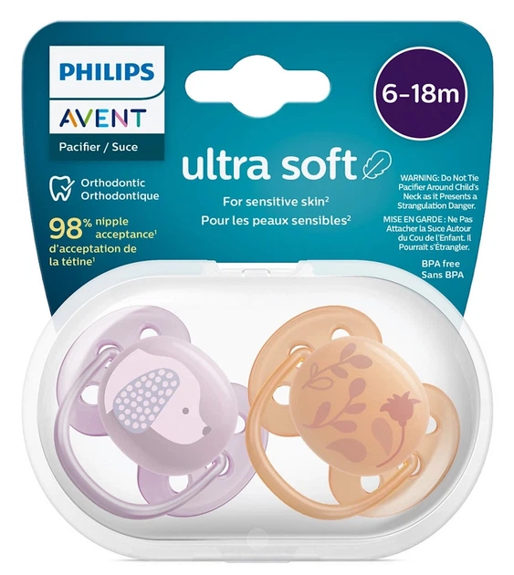 Пустушка ортодонтична Philips AVENT Ultra Soft 6-18м 2 шт SCF091/18 (8720689016735) - зображення 6