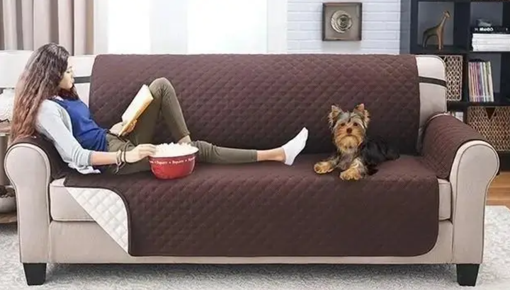 Покрывало накидка на диван Couch Coat двусторонний, коричневый - Фото 2 Покрывало накидка на диван Couch Coat двусторонний, коричневый - изображение 2