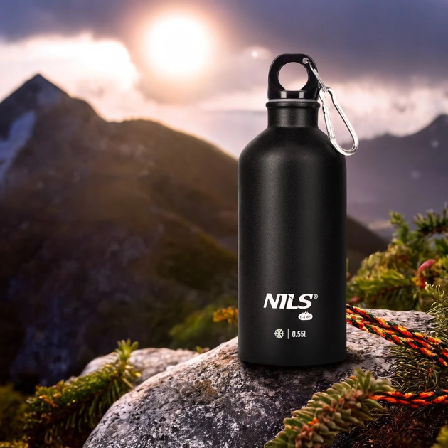 Butelka turystyczna Nils Camp NC3801 550 ml Czarna (5908261682445) - obraz 4