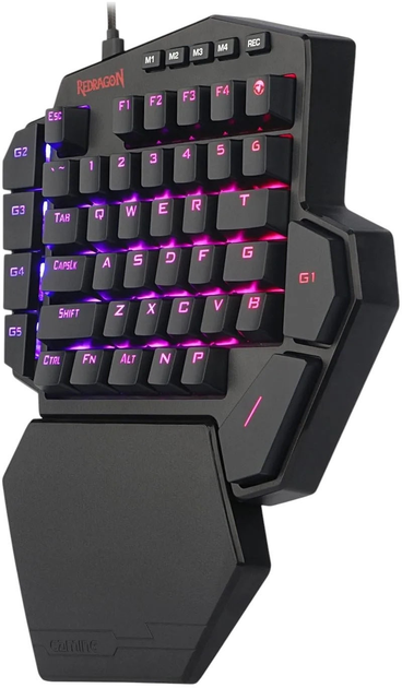Klawiatura przewodowa Redragon K585 DITI One-Handed RGB Black (6950376774385) - obraz 3