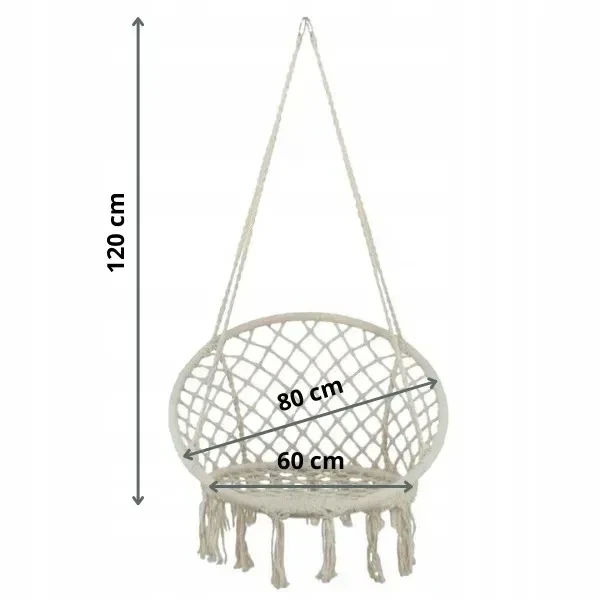 Подвесное кресло IDAHO бежевый Garden Line 80х60х120 см (HAM2696) - изображение 3