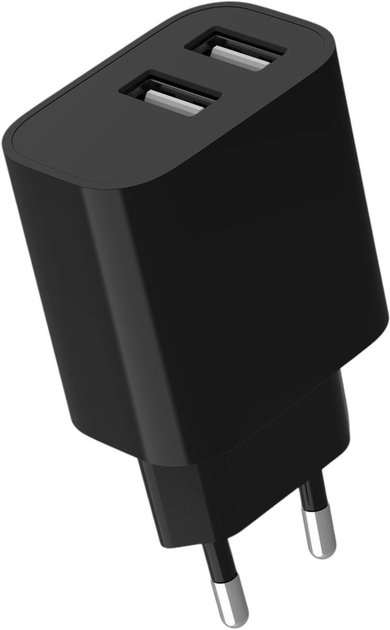 Ładowarka sieciowa Gembird 2 x USB-A 5V 2.4 A Black (TA-UC-2A12-01-BK) - obraz 3