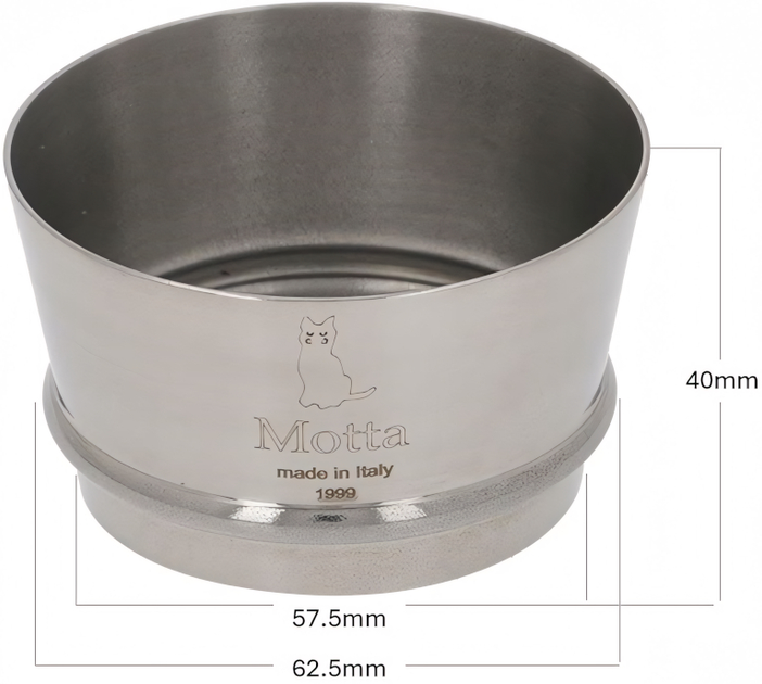 Lejek do młynka do kawy Motta ze stali nierdzewnej 40 mm (8007986052049) - obraz 3
