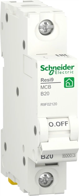 Автоматичний вимикач 1-полюсний Schneider Electric RESI9 1P 20A B 6 kA R9F02120 - Фото 1 Автоматичний вимикач 1-полюсний Schneider Electric RESI9 1P 20A B 6 kA R9F02120 - изображение 1