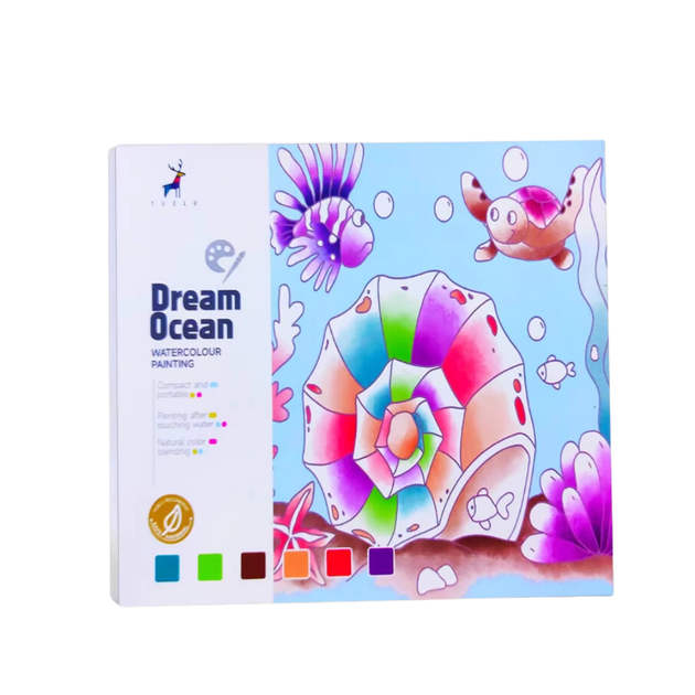 Альбом для раскрашивания "Dream ocean" с акварельными красками раскраска для творчества и живописи - изображение 2