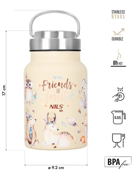 Butelka turystyczna Nils Camp Friends of forest NC3806 520 ml  (5908261682582) - obraz 6
