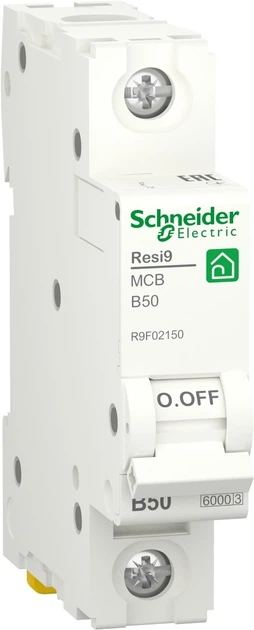 Автоматичний вимикач 1-полюсний Schneider Electric RESI9 1P 50A B 6 kA R9F02150 - Фото 1 Автоматичний вимикач 1-полюсний Schneider Electric RESI9 1P 50A B 6 kA R9F02150 - изображение 1