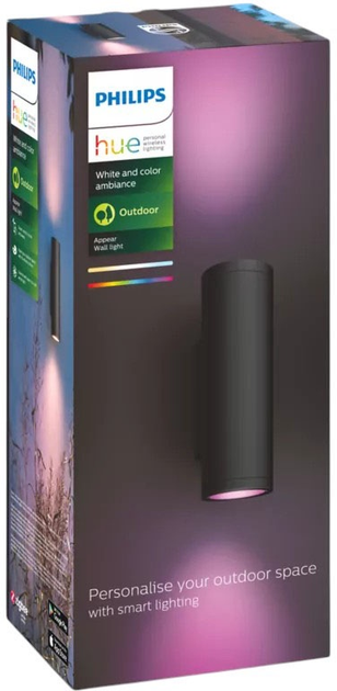 Зовнішній настінний світильник Philips Hue White and Colour Ambiance Appear Outdoor wall light (8718696174371) - зображення 3