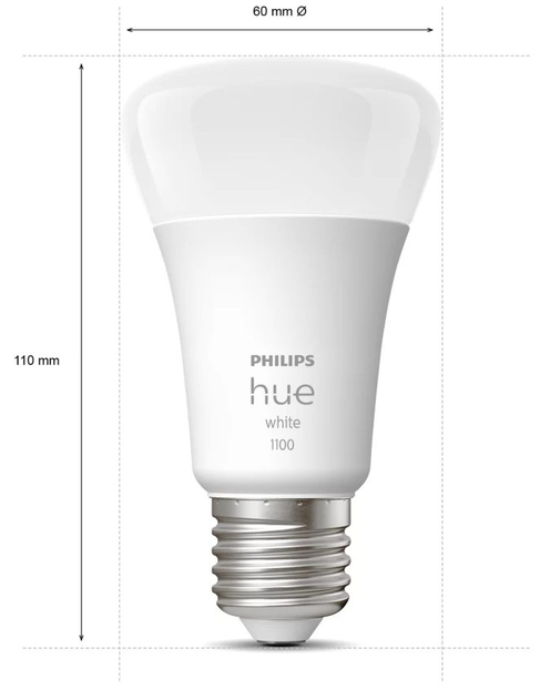 Zestaw startowy Philips Hue White Starter kit: 3 E27 smart bulbs (1100) + Dimmer switch (8719514289130) - obraz 2
