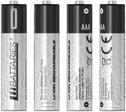 Акумулятори LiiBatteries AAA TYPE-C USB Rechargeable 4 шт (9331816667110) - зображення 2