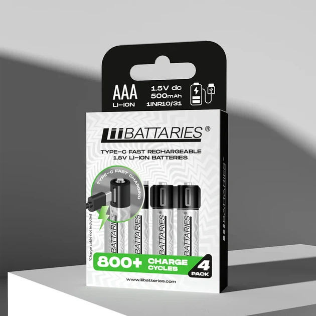 Акумулятори LiiBatteries AAA TYPE-C USB Rechargeable 4 шт (9331816667110) - зображення 6