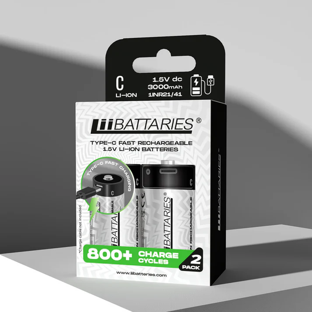 Акумулятори LiiBatteries C TYPE-C USB Rechargeable 2 шт (9313448510729) - зображення 6