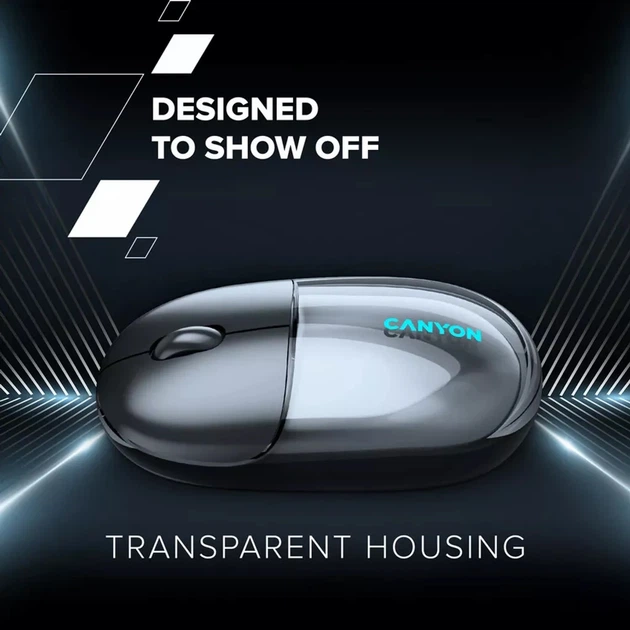 Миша Canyon OnClick 24 Dual-mode Silent Bluetooth/Wireless Transparent/Black (CNS-CMSW24B) - зображення 9