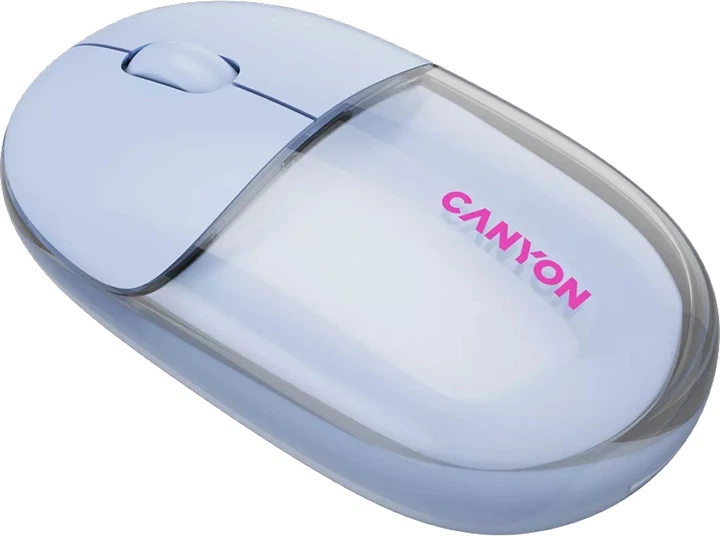 Миша Canyon OnClick 24 Dual-mode Silent Bluetooth/Wireless Transparent/Blue (CNS-CMSW24BL) - зображення 3