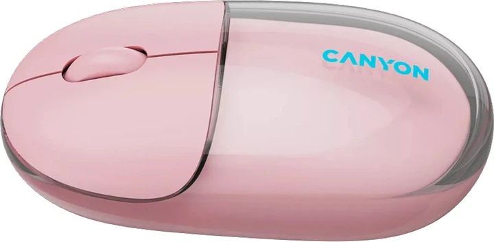 Миша Canyon OnClick 24 Dual-mode Silent Bluetooth/Wireless Transparent/Pink (CNS-CMSW24P) - зображення 4