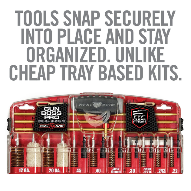 Набор для чистки оружия Real Avid Gun Boss Pro Universal Cleaning Kit калибра 0.22 - 0.45, 20/12 GA - Фото 3 Набор для чистки оружия Real Avid Gun Boss Pro Universal Cleaning Kit калибра 0.22 - 0.45, 20/12 GA - изображение 3