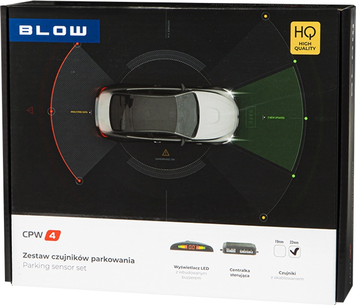 Zestaw czujników parkowania Blow CPW4 Biały (5900804119081) - obraz 2