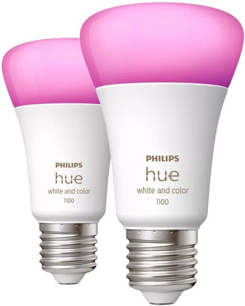 Żarówka LED Philips Hue White and Colour Ambiance A60 E27 smart bulb 1100 2 szt (8719514291317) - obraz 2