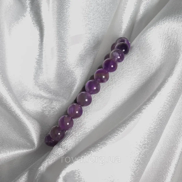 Жіночий Браслет Violet з натурального каменю Аметист - 18 см - зображення 6