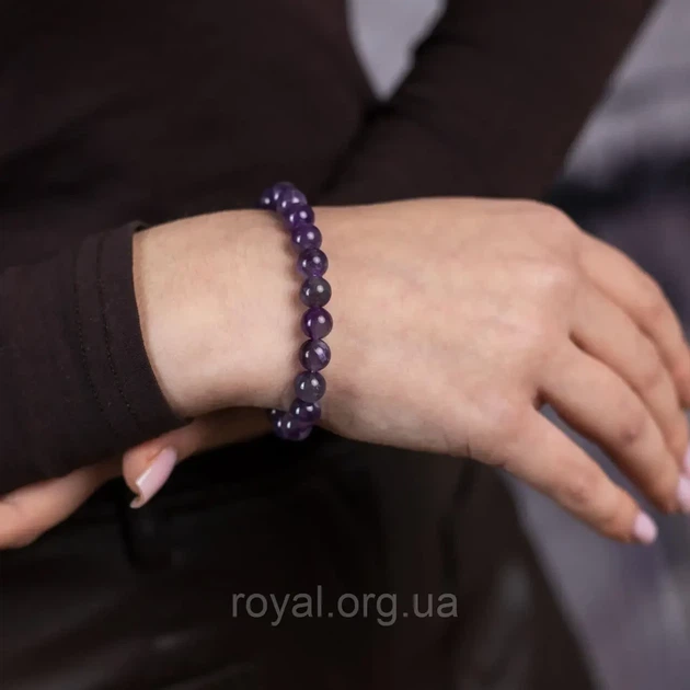 Жіночий Браслет Violet з натурального каменю Аметист - 18 см - зображення 2