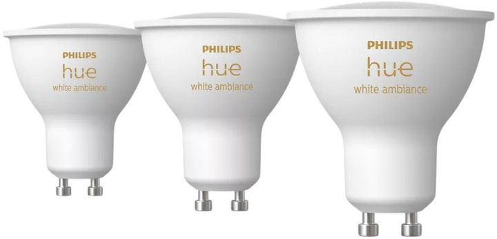 Żarówka LED Philips Hue White Ambiance Inteligentny reflektor punktowy GU10 3 szt (8720169230095) - obraz 2