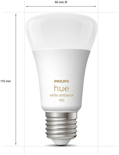 Zestaw startowy Philips 2 x inteligentne żarówki E27 1100 + regulator przyciemniania Hue Dimmer switch (8719514291812) - obraz 3