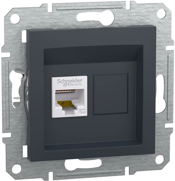 Розетка комп'ютерна RJ45 UTP кат. 5Е Schneider Electric Asfora Антрацит EPH4300171 - Фото 1 Розетка комп'ютерна RJ45 UTP кат. 5Е Schneider Electric Asfora Антрацит EPH4300171 - изображение 1